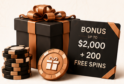 Gift box and casino bonus chips